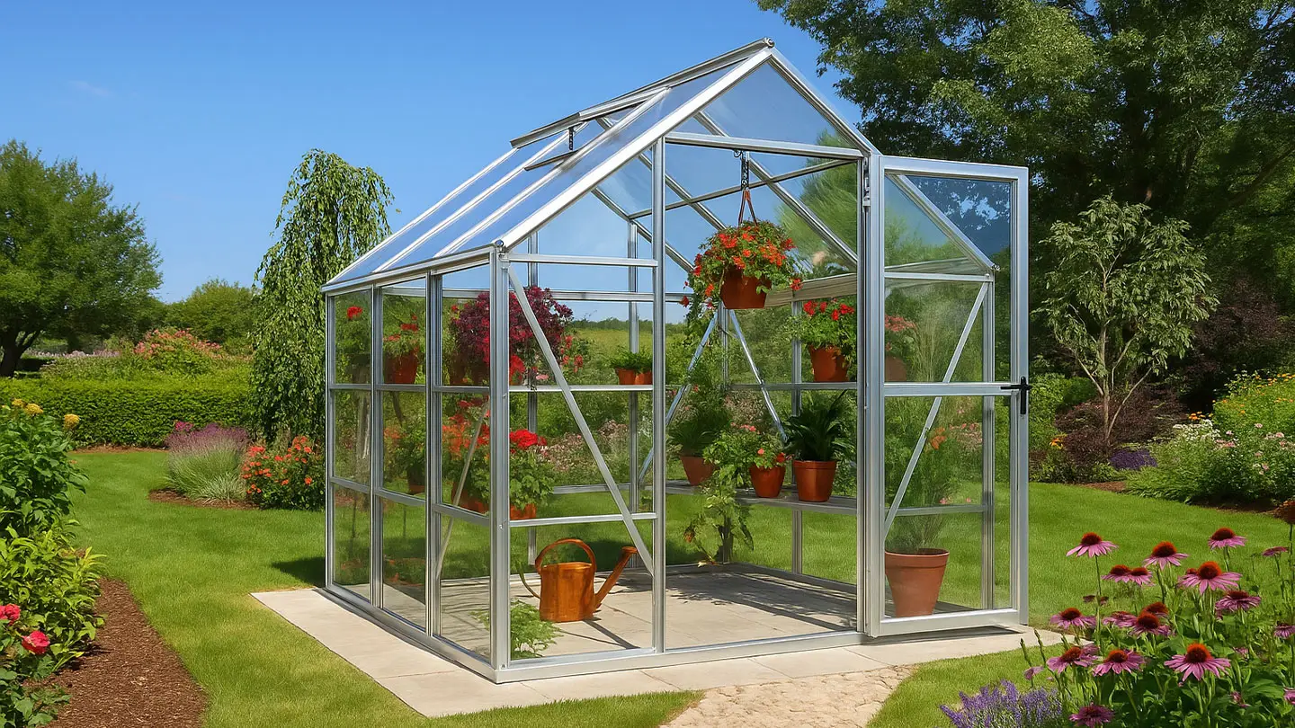 Schwarzes Aluminium-Gewächshaus