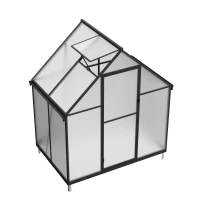 Gew&auml;chshaus Essential Schmal Schwarz 114 cm &ndash; Polycarbonat