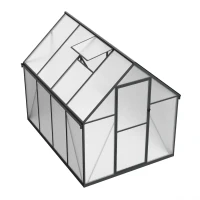 Gew&auml;chshaus Essential Schmal Schwarz 225 cm &ndash; Polycarbonat