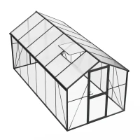 Gew&auml;chshaus Premium Schwarz 457 cm &ndash; Glas/Polycarbonat